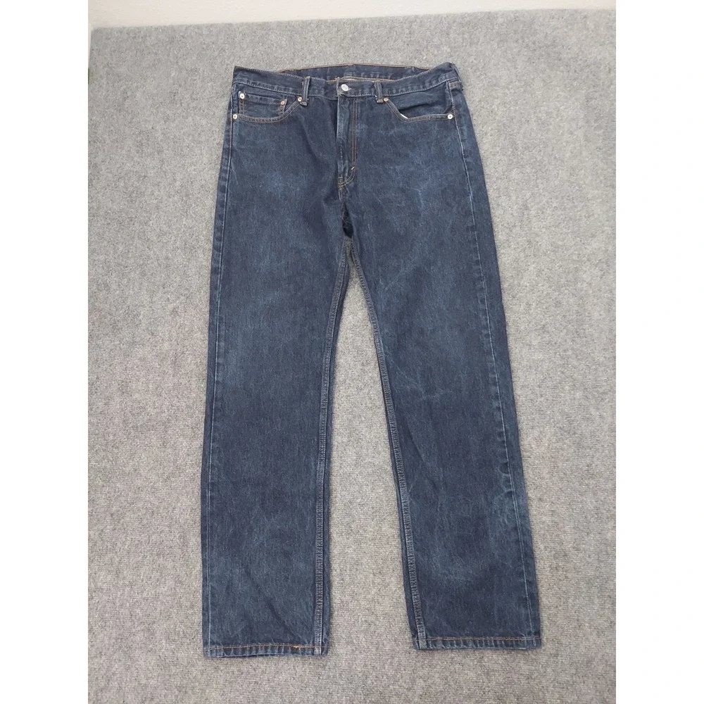 Lot 2 LEVIS 505 Jeans Men 38x34 Dark & Light Wash Regular Fit Straight Leg Denim